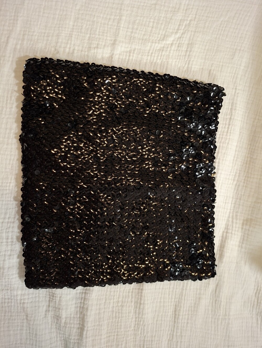 Black Sequin Strapless Tube Top